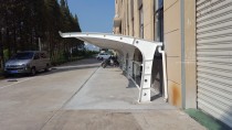 杭州自行车棚厂家-设计生产制作膜结构自行车棚非机动车车棚